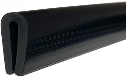 Borde de goma, protector de borde de goma EPDM de canal U, protector afilado de chapa metálica que se adapta a 0.09 pulgadas (0.091 in), 20 pies