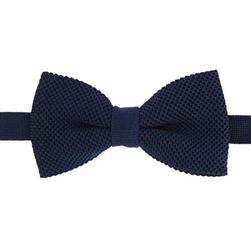 Noeud papillon tricot soie bleu pensée foncé accessoire homme mariage
