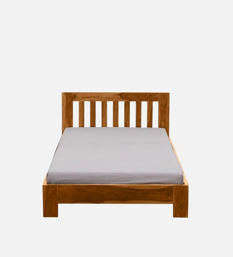Image of BM WOOD FURNITURE Single Sheesham Wood Bed for Bedroom with 2 Years Warranty | Office Furniture | Living Room Cot | Daybed | Traditional Beds | Solid Wooden | Bedroom Furniture |Natural Finish