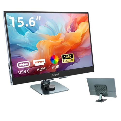Image of 15.6 Inch Portable Monitor, FHD 1080P IPS 100% sRGB Full Function USB-C Ultra Slim Metal Bezel External Travel Screen with Stand & Carry Bag for Laptop Mac PC Phone PS4 PS5 Xbox Switch