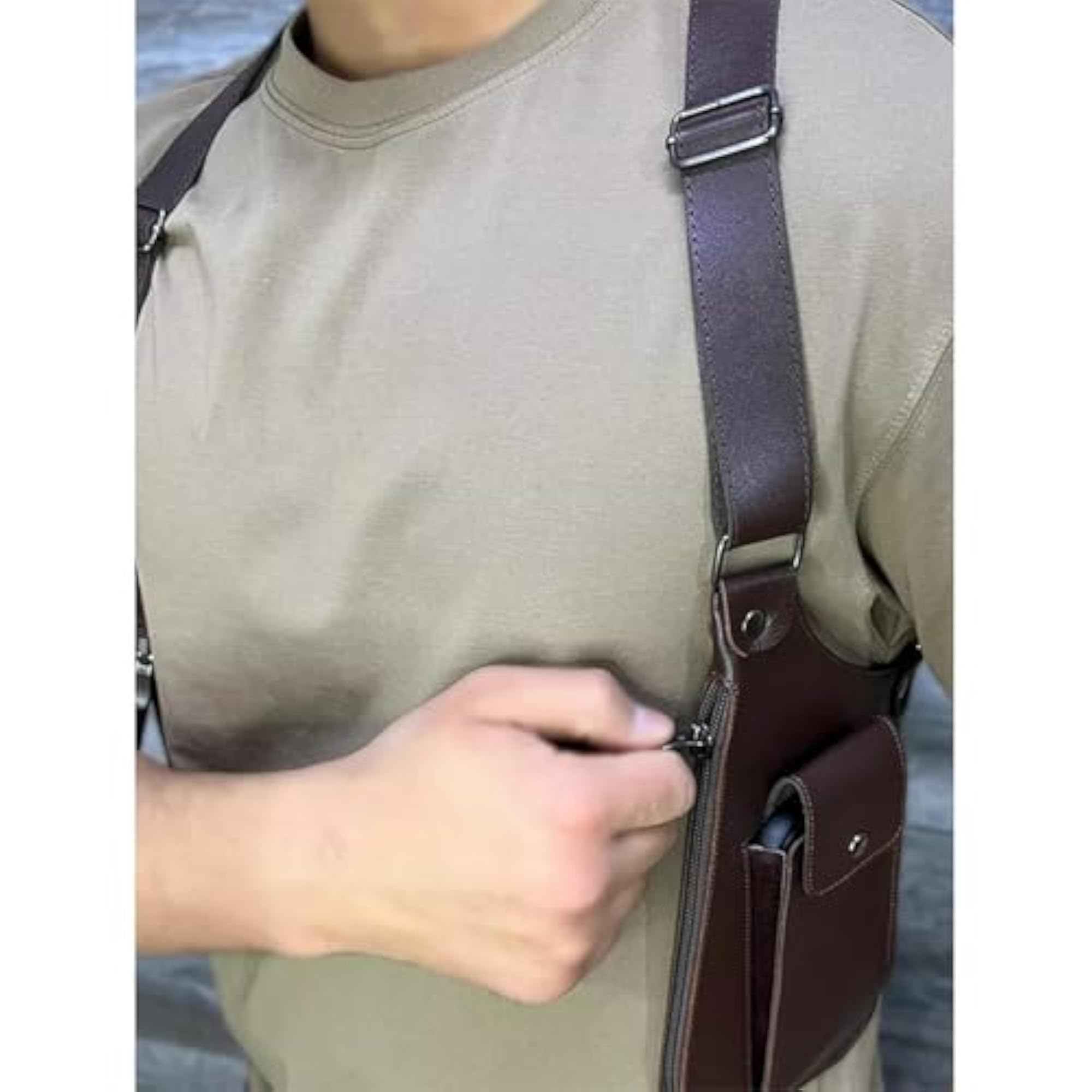 Double Shoulder Armpit Bag for Women, Outdoor Sports Black