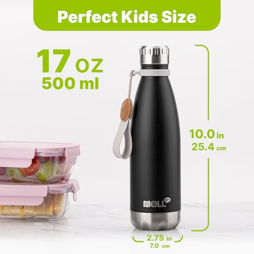 Image of 17 oz Cola Shape Vacuum Insulated Stainless Steel Water Bottle, Black