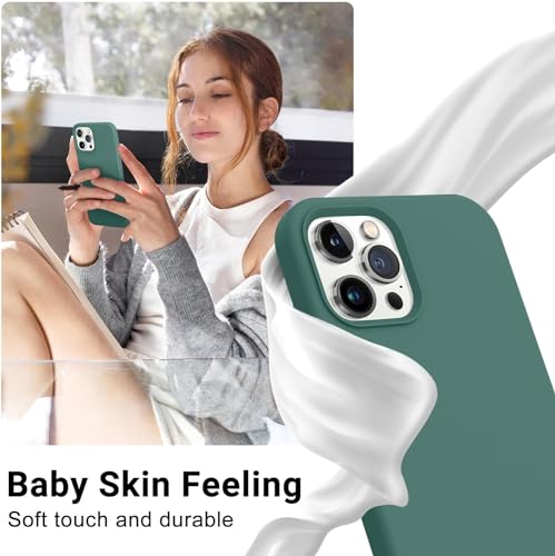 Image of Back Cover for iPhone 13 Pro Case,[Military Shockproof Protection] Liquid Silicone Case with [Soft Anti-Scratch Microfiber Lining for iPhone 13 Pro (Dark Turquoise)