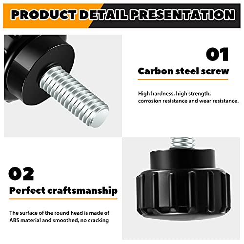 Vis moletée M4 filetée noire 10mm en acier pour fixation manuelle châssis PC