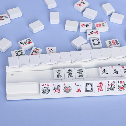 Mahjong Racks with Pushers, Set de 4 Accesorios de Madera miniatura 5