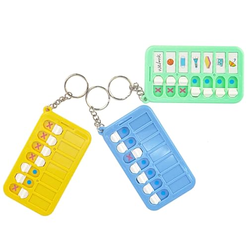 BLOOPIC 忘れ物 チェッカー 持ち物 物忘れチェッカー 3点セット 忘れ物チェッカー やることリスト 子供用 自制心 時間管理 習慣形成ツール自制心 物忘れ防止 子供に最適 (イエロー/ブルー/グリーン)