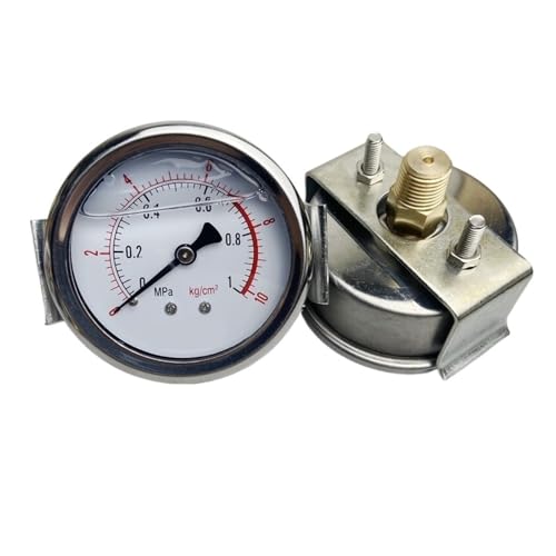 Manomètre antichoc YN-60ZV 1/4PT cadran 0-10KG pour compresseur et système hydraulique