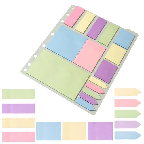 Image of FunBlast Sticky Notes - 375 Sheets Sticky Notes, Stationary Items, Self-Adhesive Memo Pad Bookmark Point It Marker Memo Sticker, Sticky Pad, Stick Notes for Study - 6 Size (Light Color)