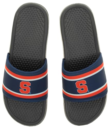Image of FOCO NCAA Printed Team Logo and Color Stripes Comfortable Slide Sandals