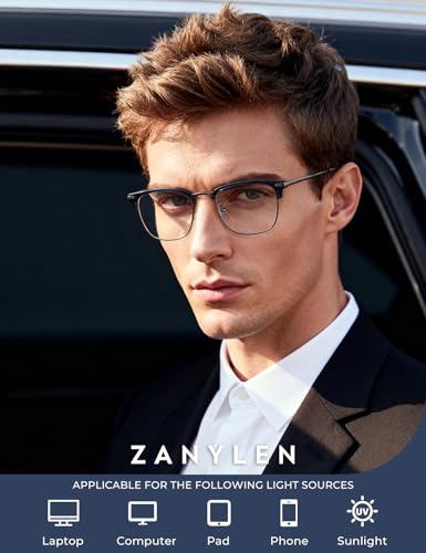 Image of ZanyLen Blue Light Blocking Glasses Men Computer Gaming Glasses For Mens