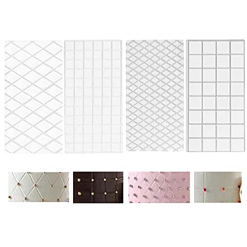 4 StüCk Rechteckige Strukturmatte Transparente Plastik Gittermuster Prägematte Fondant Schokolade 3D Effekt Schablonen für Torten Schablonen, Deko, Backen, Dessert Cover