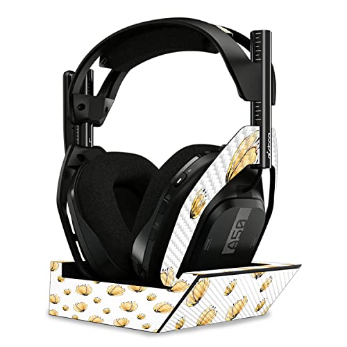 Image of MightySkins Carbon Fiber Skin Compatible with Astro A50 Wireless Headphones + Base Station (Gen 4) - Yellow Poppy | Protective, Durable Textured Carbon Fiber Finish | Easy to Apply | Made in The USA