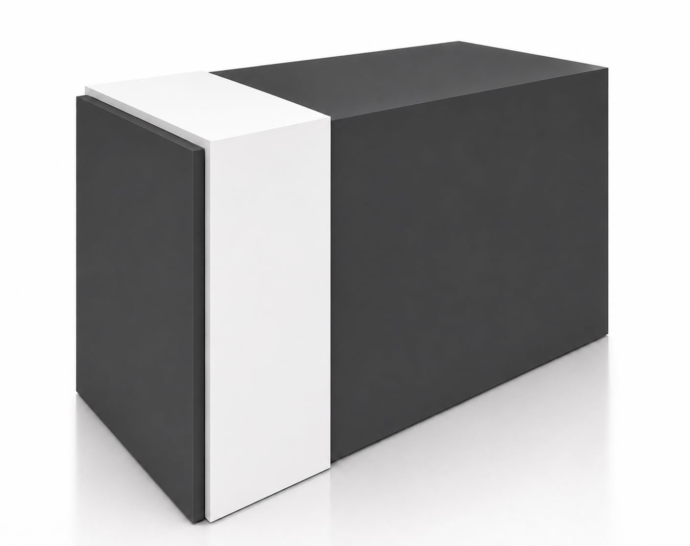 Mostrador de Recepción Atenea Gris Antracita Y Blanco para Tiendas y Oficinas, 100cm Ancho