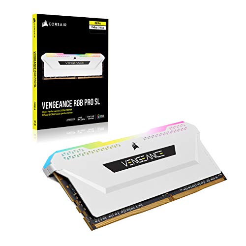 Image of Corsair Vengeance RGB Pro SL 32GB (4x8GB) DDR4 3200 (PC4-25600) C16 1.35V - White (CMH32GX4M4E3200C16W)