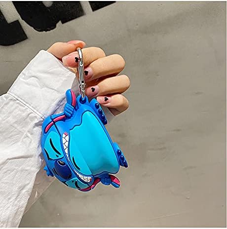 Miniatura 4 de Funda de silicona suave 3D con llavero de gancho para Apple AirPods 1, 2, 1 generación, punto azul, Disney, Disneyland, dibujos animados, anime,