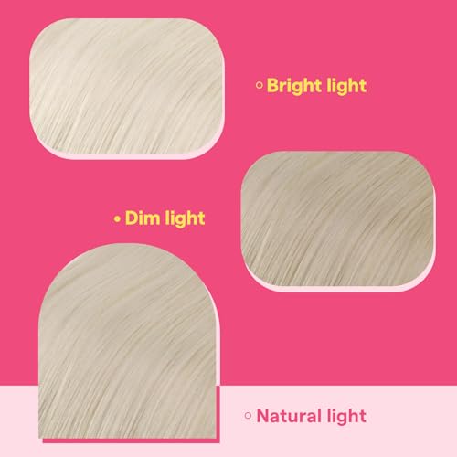 Image of Ve Sunny Hair Tape in Extensions Platinum Blonde 22Inch Long | Remy Human Hair Tape ins,50g 20Pcs,Adhesive Skin Weft,for Wedding