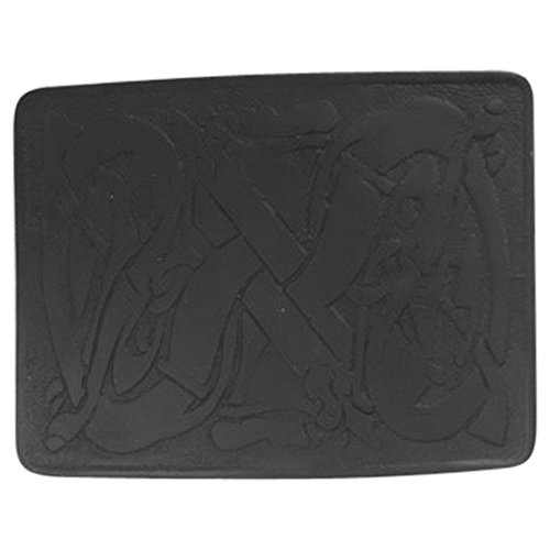 AAR Scottish Celtic Kilt Belt Buckle Dragon Brass Jet Black Finish