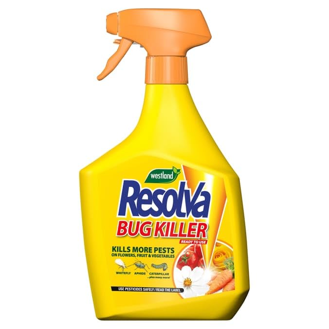Resolva Ready to Use Garden Bug Killer Spray 1L - Controls 17+ Common Pests, Safe for Use on Fruits, Vegetables & Flowers, Fast Knockdown & Up to 2 Weeks Protection