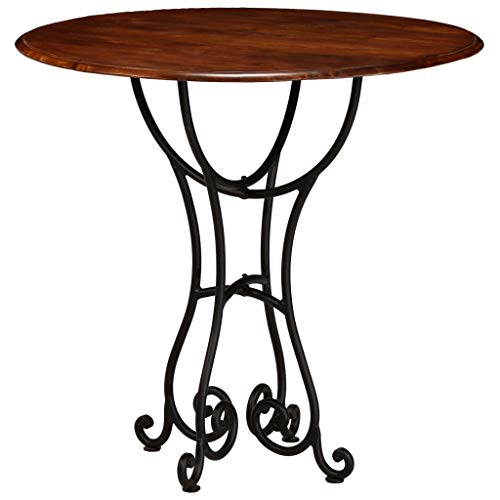 LAPOOH Mesa de Comedor, Mueble Comedor, Mesa De Cocina, Mesa Salon, Mesa Consola, Madera Maciza Acacia Acabado sheesham 80x76 cm