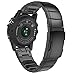 MoKo Cinturino Compatibile con Garmin Fenix 7X/6X/6X Pro/5X/5X Plus/3/3 HR/Enduro/Descent Mk2i/Mk2/Mk1/Tactix Delta, 26mm Quick Fit Braccialetto di Ricambio in Acciaio Inossidabile, Nero