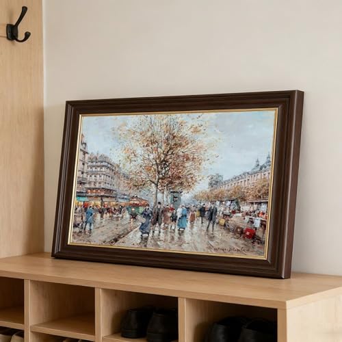 Impression sur toile de scène de rue de Paris Blanchard - Cadre déco murale