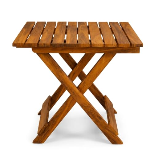 Image of Wooden Folding Side Table, Brown Antique Finish, 15 Inch | Mango Wood, For Bedroom & Living Room, Coffee Table, Corner Teapoy