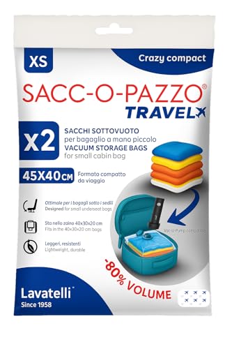 Image of Lavatelli Vacuum Bags for travelling, Set of 2 - 40x45 cm | Compress Clothes for IndiGo, SpiceJet & Air India Express Cabin Bag, Festival & Business Trip Packing | Electric Pump Compatible Accessories