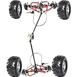 YC Yier Complete 4WD Go Kart Front and Rear Drive Axle Shaft Assembly CV Axle & Differential & Suspension SwingArm & 18x9.50-8 Wheels & Brake Caliper Kit & Reverse Gearbox for DIY ATV Golf Cart