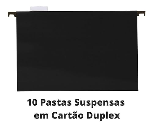 Polycart 4313, Caixa Organizadora com 10 Pastas Suspensas. Xadrez, Multicor