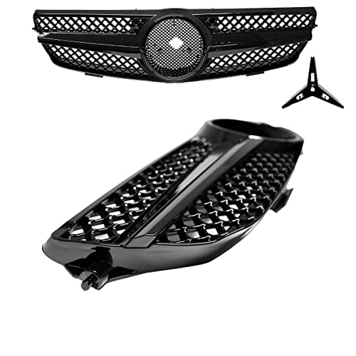DM Autoteile CLK W209 C209 Kühlergrill Waben Front Grill Schwarz Glanz Mopf bj 05-09