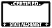 Certified State Alchemist Black Plastic License Plate Frame Fullmetal Alchemist