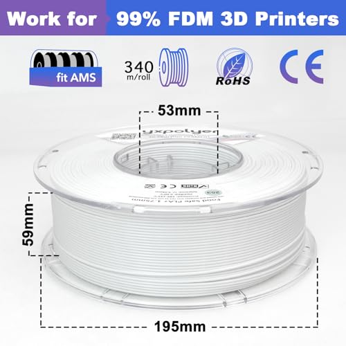 Filament PLA 1.75mm alimentaire blanc pour imprimer sans nœud - 4