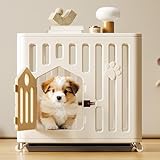 Hundebox für Zuhause, Kleiner Hundekäfig, 66.5x43x63cm, mit Tablett, 360° Universalrad, Geeignet für Kleine Hunde