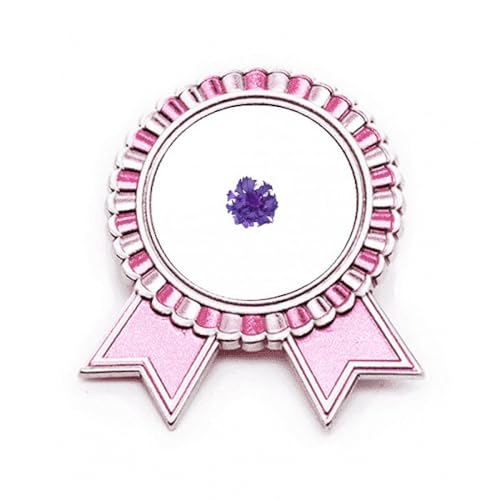 Broche de bleuet d'Allemagne en métal rose, bijou botanique aux finitions soignées