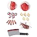 Fake Body Organs– 19-Piece Bloody Human Body Parts, Artificial Heart, Brain, Liver, Eyes, Ears, Fingers Chopping Knife Halloween Party Props, Haunted House Decoration, April Fool Prank Toys