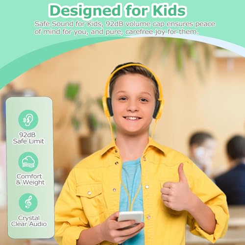 Ladont 2 Pack Kids Headphones for School Classroom K-12, Swivel Foldable, HD Stereo, 3.5mm Jack Wired Headphone for Kids Children Student (Blue+Pink) - image 2