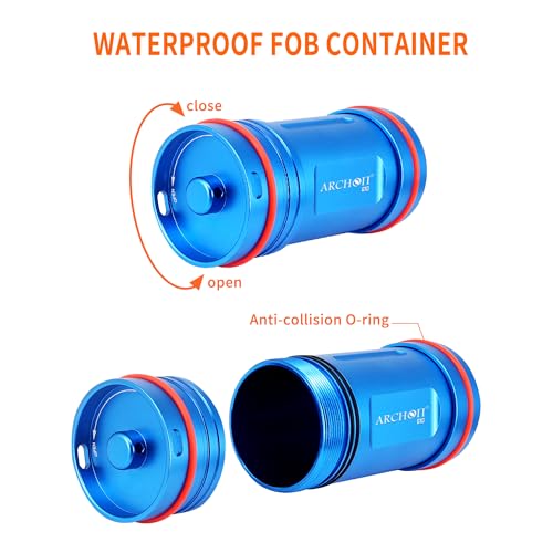 ARCHON Caja Impermeable de Aleación de Aluminio para Llaves de Automóvil, Estuche Seco para Llaveros, Pequeño Kit para Navegación, Natación y Buceo miniatura 7