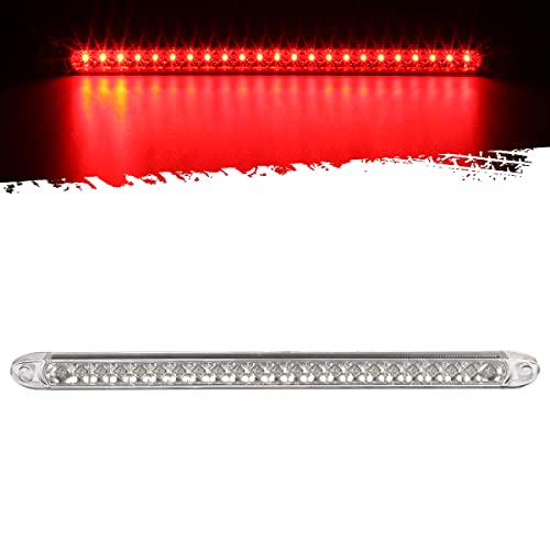 Image of Partsam Submersible 17 inch Clear Lens Red 23 LED Trailer Truck RV Stop Turn Tail Rear 3rd Brake Identification Light Bar (Pack of 1)