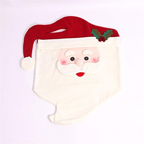 Christmas Chair Covers, Mr & Mrs Santa Claus Christmas Kitchen Chair Covers for Christmas Holiday Party Festival Kitchen Dining Room Chairs（ Set of 2 ）