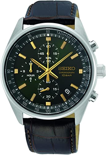 Seiko Reloj Analógico para Hombre de Cuarzo japonés con Correa en Cuero Genuino SSB385P1 Seiko Reloj Analógico para Hombre de Cuarzo japonés con Correa en Cuero Genuino SSB385P1