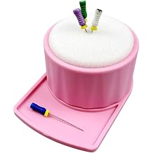 Endo File Clean Stand, YOUYA DENTAL Instant Detailing File Cleaning Sponge Dental Endodontics Cleaning Holder High Temperature Resistance Professional Sponge Box Organizer Rack with Tray- Pink