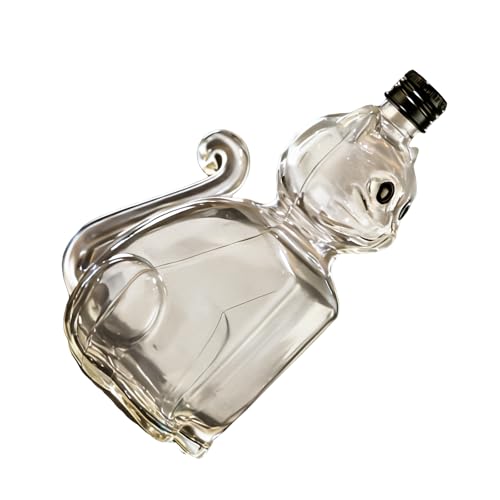 Bouteille à whisky ergonomique chat en verre borosilicate de table