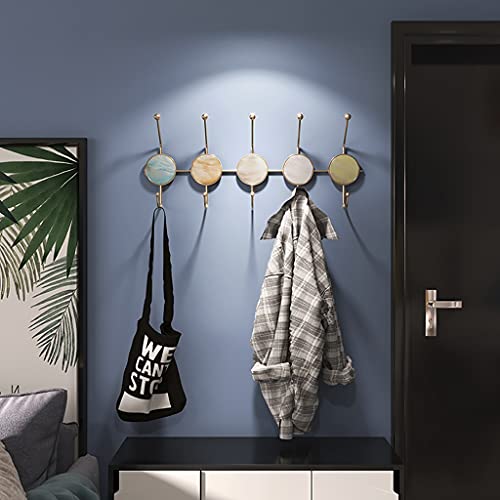 Perchero de Metal con 5 Ganchos Dobles Perchero montado en la Pared, (10 Ganchos) Perchero Soporte de Pared para Monedero Ropa Chaqueta Mochila Entrada
