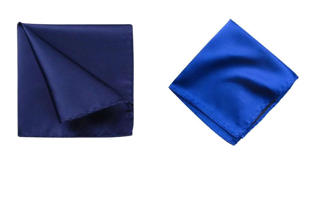 greyknot Navy Blue & Royal Blue Pocket Square Set (10x10 inch) — perfect for Indian customers looking for sharp, stylish accessories for weddings, events-picture-10