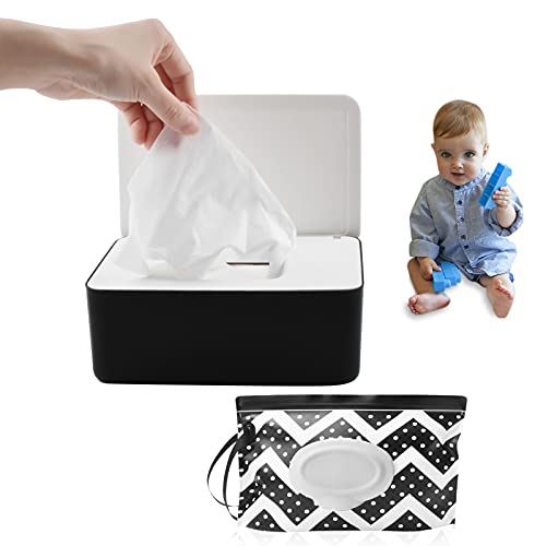 keystand 2 Pack baby wipes dispenser ,Wipes Case Fits up to 60/120 wipes,Paper towels Wipes Dispenser Baby Wipes Case,Carry-on Baby Wipe holder,Keep Wipe Fresh