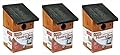 3x Wooden Bird Box Garden Bird House Nesting Boxes With Green Hinged Roof For Easy Cleaning Predator Proof To Accommodate Small Birds Sparrows, Tits Robin Nester