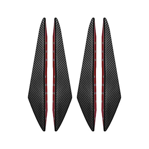 Universal Canards Front Bumper Lip Rubber Splitter Fins Spoiler Carbon Fiber Exterior Bumper Guard Side Decoration Stickers