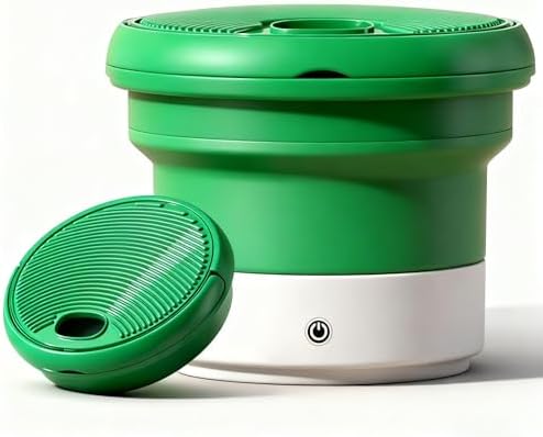 Portable Mini Washing Machine 8.5L - Foldable Compact Washer with Spin Dryer for Travel, RV, Dorm - Ideal for Underwear & Socks (Pink)