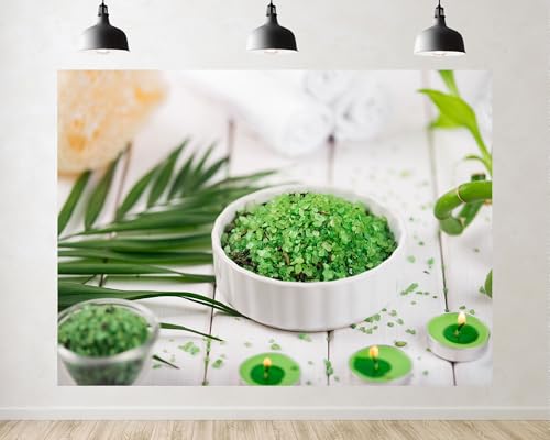 Trykid 6x4ft Green Bamboo Bath Salt Backdrop