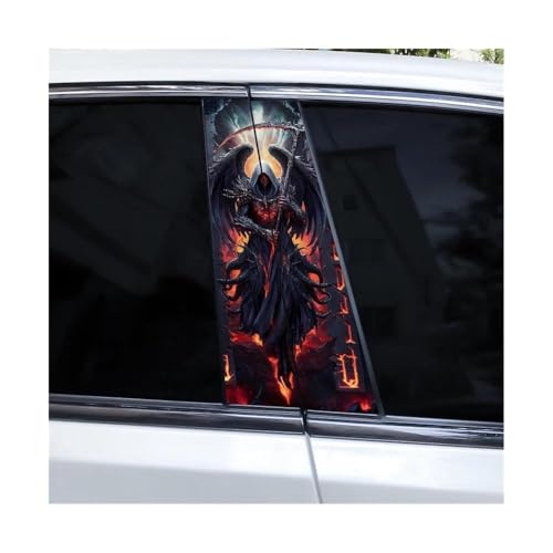 Autocollants Voiture Pilier B Vinyle Tête de Mort Stickers Portière Chevalier TYPE A